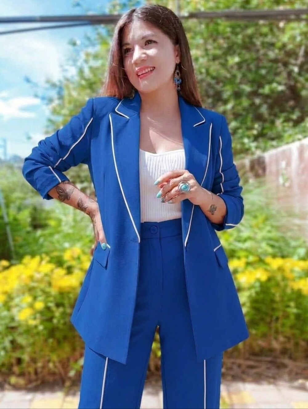 2pcs Stylish Oversized Blazer Jacket With Matching Pants Outfit Set